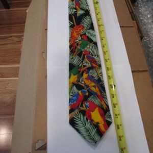 100% Silk Men's Tie Parrot themed by Rosetti 1E